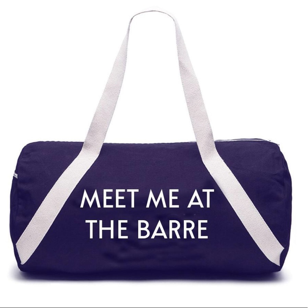 Meet Me at the Barre denim dufflebag.
